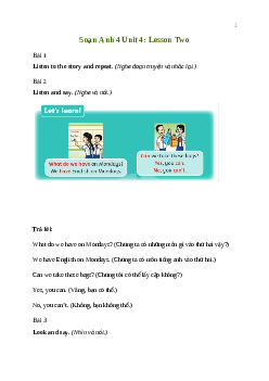 Giải Tiếng Anh lớp 4 Unit 4: Lesson Two | Family and Friends