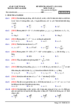 Đề thi học kỳ 1 môn Toán lớp 12 năm học 2017 - 2018 trường THPT Gia Định, TP. Hồ Chí Minh (có đáp án)