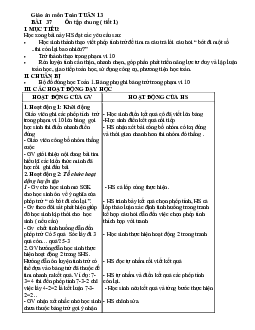 Giáo án Toán 1 - Tuần 13 | sách Cùng học để phát triển năng lực
