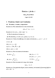 Exercises Calculus I Winter - Calculus 1 | Trường Đại học Quốc tế, Đại học Quốc gia Thành phố HCM