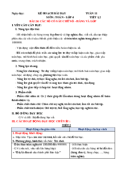 Giáo án Toán lớp 4 Tuần 11 Bài 24 | Chân trời sáng tạo