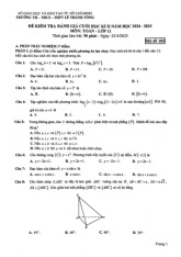 Đề cuối học kì 2 Toán 11 năm 2024 – 2025 trường Lê Thánh Tông – TP HCM
