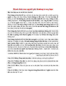 Đọc hiểu: Đánh thức con người phi thường trong bạn | Ôn tập Ngữ Văn 12