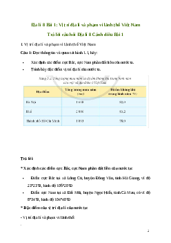 Giải Địa lí 8 Bài 1: Vị trí địa lí và phạm vi lãnh thổ Việt Nam | Cánh diều