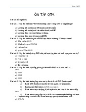 Câu hỏi trắc nghiệm ôn tập môn Quản trị mạng  | Trường đại học kinh doanh và công nghệ Hà Nội
