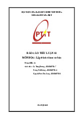 Báo cáo tiểu luận môn Lập trình Game | Học viện Công Nghệ Bưu Chính Viễn Thông