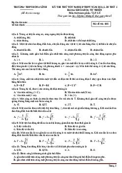 Đề thi thử tốt nghiệp THPT 2021 môn Lý trường Hồng Lĩnh lần 1 (có đáp án)