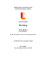 Bài giảng môn Giải tích 1 | Đại học Bách Khoa Hà Nội