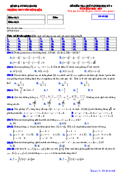Đề thi HK2 Toán 12 năm học 2016 – 2017 trường THPT Yên Dũng 3 – Bắc Giang