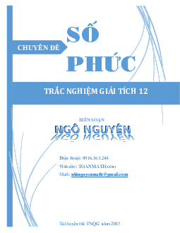 Chuyên đề trắc nghiệm số phức – Ngô Nguyên Toán 12