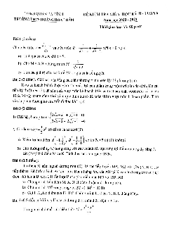 Đề thi giữa HK2 Toán 9 năm 2020 – 2021 trường THCS Hoàng Hoa Thám – Hà Nội