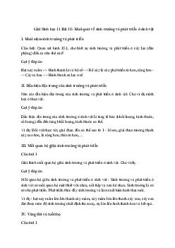 Bài 15: Khái quát về sinh trưởng và phát triển ở sinh vật | Giải Sinh 11 Cánh diều