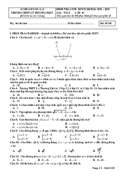 Đề cuối kì 2 Toán 10 năm 2022 – 2023 trường THPT Lý Thường Kiệt – Gia Lai