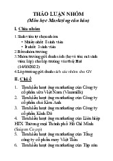 Thảo luận nhóm môn Chuyên ngành Marketing | Học viện Nông nghiệp Việt Nam