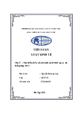 Chủ đề :Tìm hiểu chế định chủ tịch nước theo quy định hiến pháp 2013  môn Luật kinh tế 1 | Trường Đại học Kinh doanh và Công nghệ Hà Nội