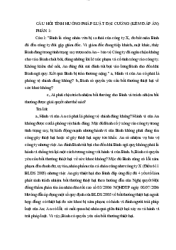 Câu hỏi tình huống pháp luât đại cương (kèm đáp án)