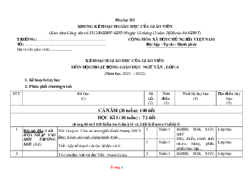 Kế hoạch giáo dục môn Văn 6 Chân trời sáng tạo theo CV 5512-Bộ 2