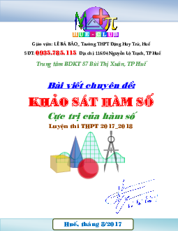 Bài tập trắc nghiệm cực trị của hàm số có lời giải chi tiết – Lê Bá Bảo Toán 12