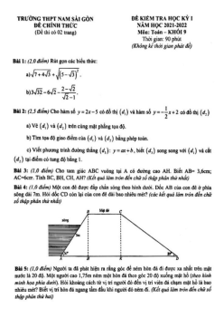 Đề thi học kỳ 1 Toán 9 năm 2021 – 2022 trường THPT Nam Sài Gòn – TP HCM