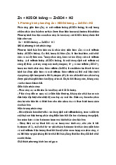 Zn + H2SO4 loãng → ZnSO4 + H2