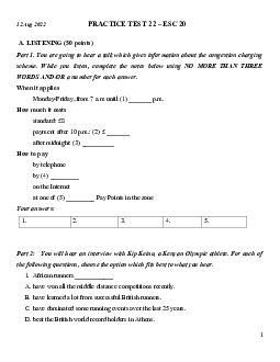 12 Aug 2022 PRACTICE TEST 22 – ESC 20