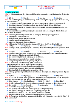 Đề thi học kỳ 1 Lịch Sử 10 Kết nối tri thức-Đề 2(Có đáp án)