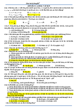 TOP 530 bài tập trắc nghiệm lý thuyết vật lý lớp 12 (có đáp án)