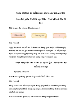 Soạn bài Nhớ lại buổi đầu đi học trang 20 | Tiếng Việt 3 Chân trời sáng tạo