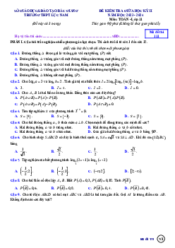 Đề giữa kỳ 2 Toán 11 năm 2023 – 2024 trường THPT Lục Nam – Bắc Giang