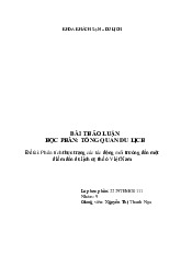 Đề cương môn Tổng quan du lịch - Trường Đại học lao động -  xã hội.