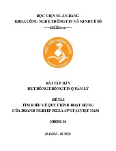 Báo cáo bài tập lớn: Nghiên cứu Pizza 4P's môn Hệ thống thông tin quản lý | Học viện Ngân hàng