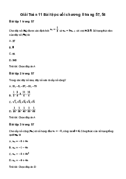 Giải Toán 11 Bài tập cuối chương II | Cánh diều