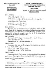 Đề tuyển sinh lớp 10 THPT môn Toán năm 2024 – 2025 sở GD&ĐT Cao Bằng