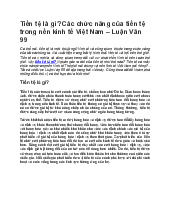 Tài liệu khái niệm về tiền tệ ? Nguồn gốc và chức năng của tiền tệ | Đại học Hà Nội