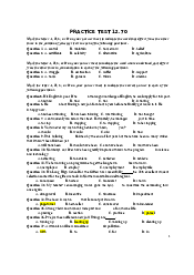 Practice TEST12.70 - Tiếng anh cơ bản | Đại học Lao động - Xã hội