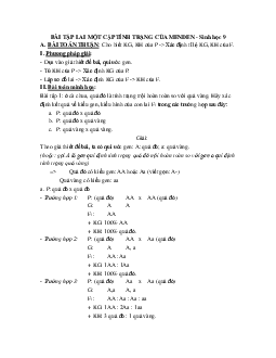 Bài tập lai một cặp tính trạng của Menden