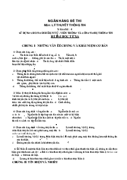 Đề cương ôn tập môn Lý thuyết thông tin | Học viện Công nghệ Bưu chính Viễn thông