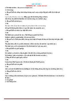 Chuyên đề ngữ pháp Tiếng Anh lớp 12: chuyên đề 3 thì động từ-verb tenses