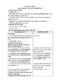 Giáo án Khoa học lớp 4 Bài 16 | Kết nối tri thức