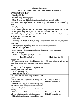 Giáo án Công nghệ lớp 4 Bài 6 | Kết nối tri thức