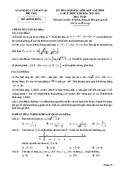 Đề học sinh giỏi cấp tỉnh Toán 12 năm 2023 – 2024 sở GD&ĐT Phú Thọ