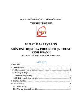 Báo cáo bài tập lớn môn Ứng dụng đa phương tiện trong kinh doanh đề tài "Xây dựng kế hoạch Website Atperfume"