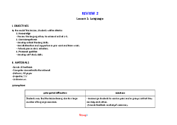 Giáo án Tiếng Anh 10 global Review 2