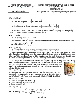 Đề thi thử Toán vào lớp 10 năm 2024 – 2025 phòng GD&ĐT Anh Sơn – Nghệ An