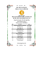 Bài Tập: Việt Nam Thời Kỳ Bao Cấp Môn Lịch Sử Đảng Cộng Sản Việt Nam