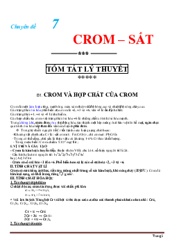 Chuyên đề Crom- Sắt hay hóa học 12