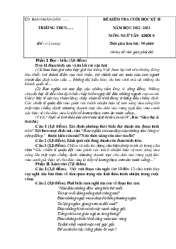 Đề thi học kì 2 môn Ngữ văn lớp 8 năm 2022 - 2023 - Đề 8