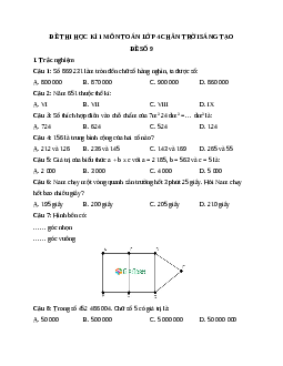 Đề thi cuối học kì 1 lớp 4 môn Toán Chân trời sáng tạo - Đề số 9