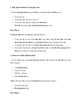 Giải Hoạt động trải nghiệm 6: Thích nghi với môi trường mới | Cánh diều