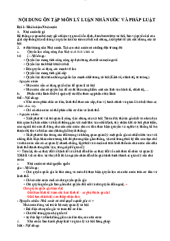 Đề cương ôn tập môn Lí luận nhà nước và pháp luật